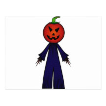 CUTE PATCHY PUMPKINHEAD SCARECROW POSTCARD