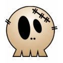 CUTE PATCHY SKULL - ORANGE t-shirts