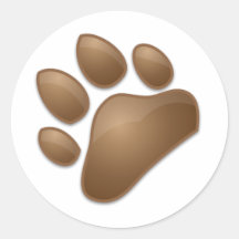 cute paw print round stickers
