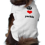Cute peace love Yorkie pet clothing