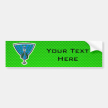 Cute Peacock; Green Bumper Stickers