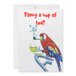 Cute Peculiar Parrot Tea / Coffee Invitations