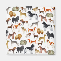Cute Pedigree Pet Dog Wallpaper Design Fridge Magnets