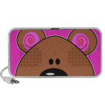 cute peeking brown bear face portable speaker