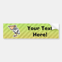 Cute Pelican; Colourful Bumper Stickers