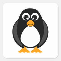 Cute Penguin Black and White Sticker