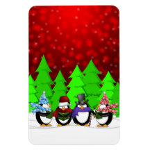 Cute Penguin Carolers Premium Flexi Magnet