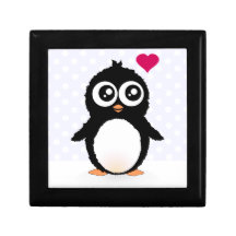 Cute penguin cartoon keepsake boxes