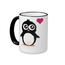 Cute penguin cartoon mug