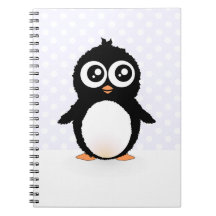 Cute penguin cartoon spiral notebooks