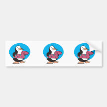 cute penguin in swimmy tube bumper stickers