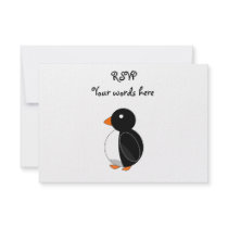 Cute penguin custom invite