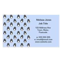 Cute penguin pattern business cards