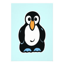 cute penguin personalized invitations