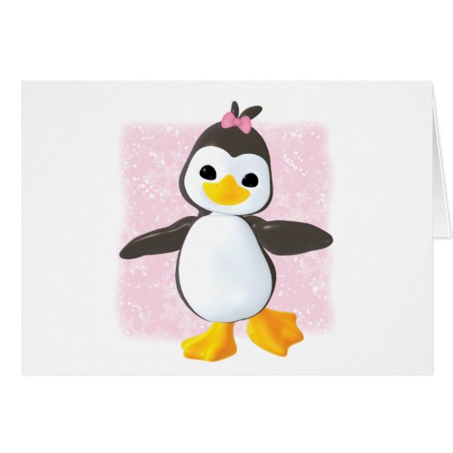 Cute Penguin Pink Greeting Card