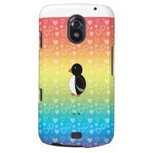 Cute penguin rainbow hearts samsung galaxy nexus cover