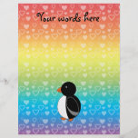 Cute penguin rainbow hearts full color flyer