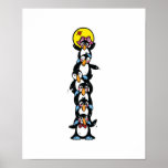 cute penguin totem stack posters