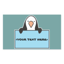 CUTE PENGUIN WITH CUSTOM SIGN, <YOUR TEXT HERE> STICKER