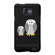 Cute Penguins. Cartoon on Black Background. Samsung Galaxy S2 Cases
