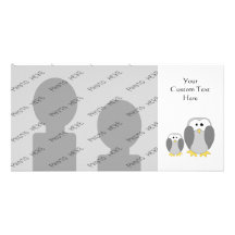 Cute Penguins. Cartoon. Photo Card Template