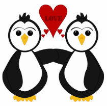 Cute Penguins Thinking Love