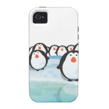 Cute Penguins Vibe iPhone 4 Case