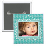 Cute photo frame with houndstooth pattern buttons