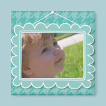 Cute photo frame with houndstooth pattern magnets
