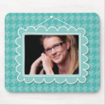 Cute photo frame with houndstooth pattern mousepads