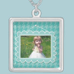 Cute photo frame with houndstooth pattern necklaces