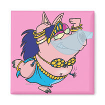 cute pig belly dancer cartoon character refrigerator magnet