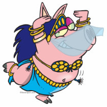 cute pig belly dancer cartoon character photo sculptures