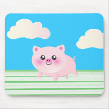 Cute pig cartoon mousemat