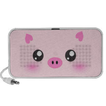 Cute Pig Face - kawaii minimalism Portable Speakers