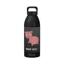Cute Pig; Faux Carbon Fibre Drinking Bottle