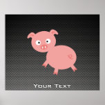 Cute Pig; Faux Carbon Fibre Print