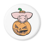 cute pig in jack-o-lantern pumpkin magnets