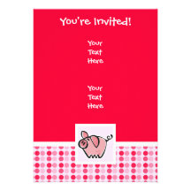 Cute Pig Personalized Invitation