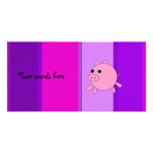 Cute pig personalized photo card
