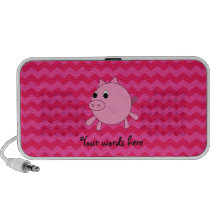 Cute pig pink chevrons notebook speakers