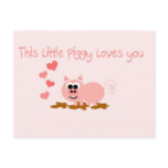 Cute Pig Valentine's Day Postcard