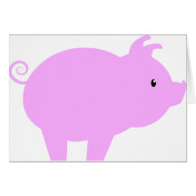 Cute Piglet Silhouette Greeting Cards