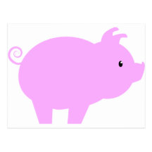 Cute Piglet Silhouette Post Cards