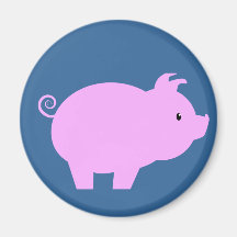 Cute Piglet Silhouette Refrigerator Magnet