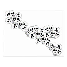 CUTE PILE OF SKULLS IN BLACK AND WHITE POSTCARDS