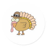 cute pilgrim thanksgiving turkey stickers