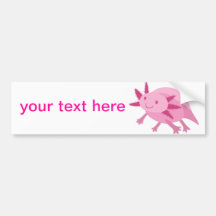 Cute Pink Albino Axolotl Bumper Stickers