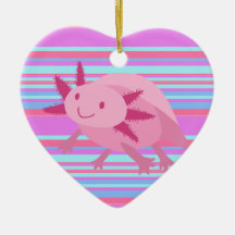 Cute Pink Albino Axolotl Christmas Tree Ornament