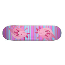 Cute Pink Albino Axolotl Skate Board Decks